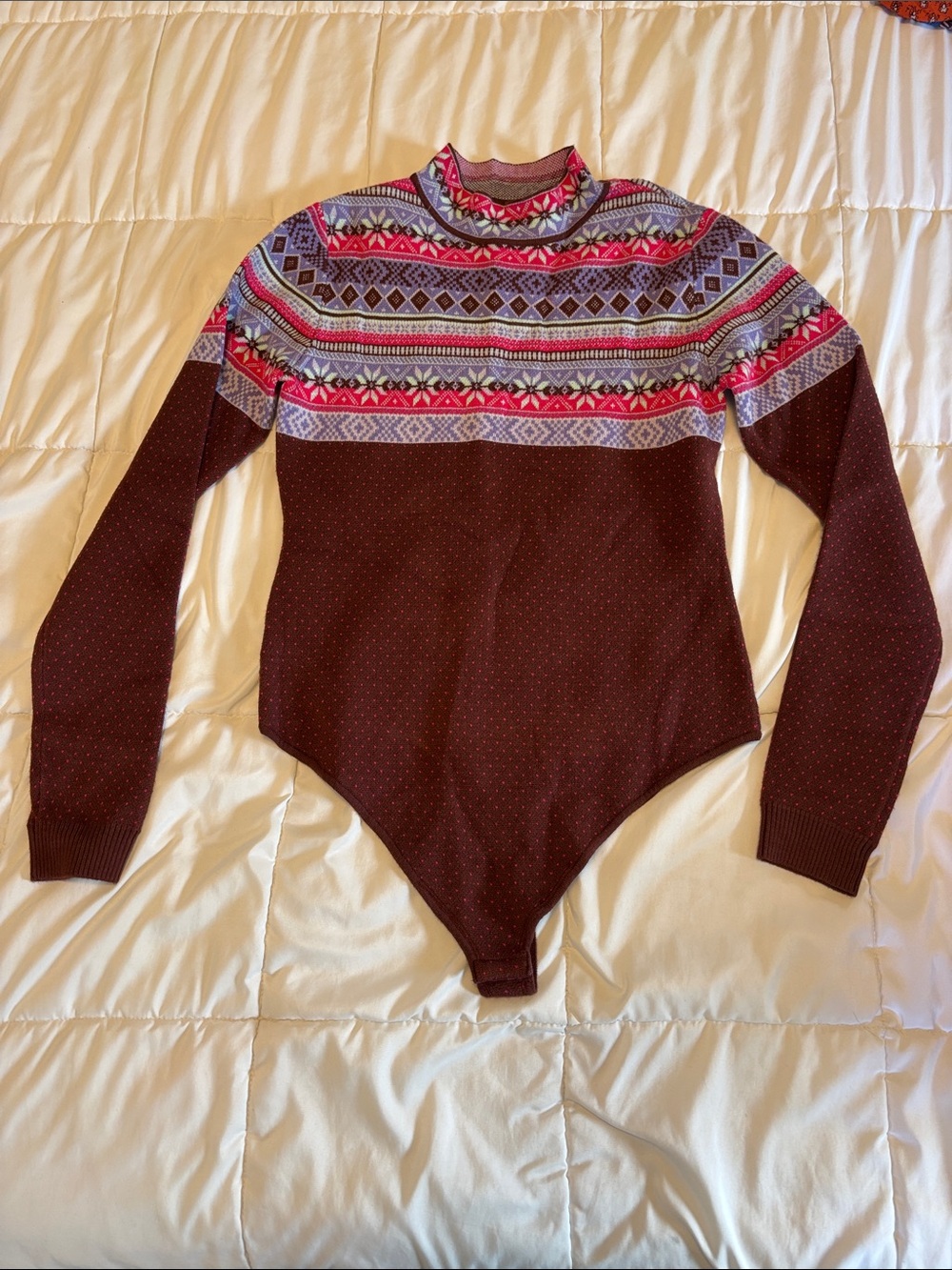 Free People Long Sleeve Mock Neck Sweater Bodysuit